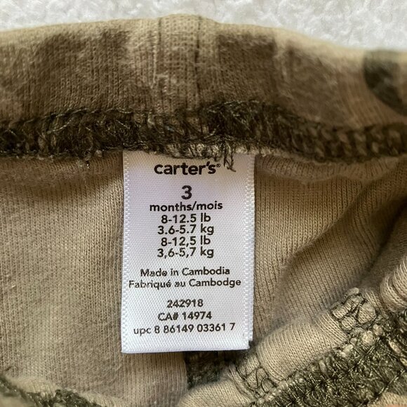 Carter’s Baby Shorts 3M | Brown Camo Print | GUC - Picture 7 of 15